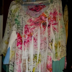 Xlarge quarter sleeved blouse multi